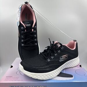 SKECHERS Women's Lite Foam Lightweight Air-Cooled Running Sneaker Shoes Black 10